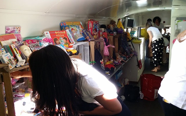 Cadeautjes in bus
