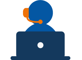 icoon chatbot met laptop